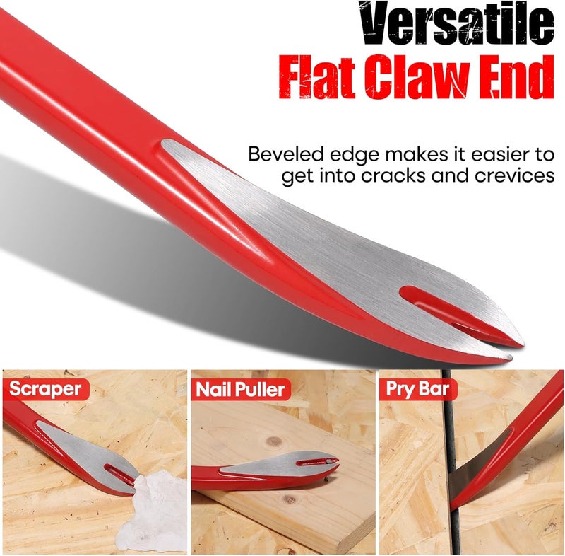 SHALL 3-Piece Nail Puller Tool Set, 12’’, 10’’, 8’’ - Heavy Duty & Mini Cats Paw Pry Bar, Utility Claw Bar, Wonder Bar, 40Cr Alloy Steel Crowbar Tool for Home Remolding & Woodworking - Image 5